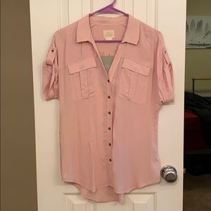 NWT Anthropologie blush button-down size 4